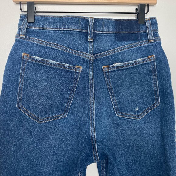 Abercrombie & Fitch Jeans Women 27 Blue Kick Flare Crop High Rise 70s Button Fly - Picture 4 of 9